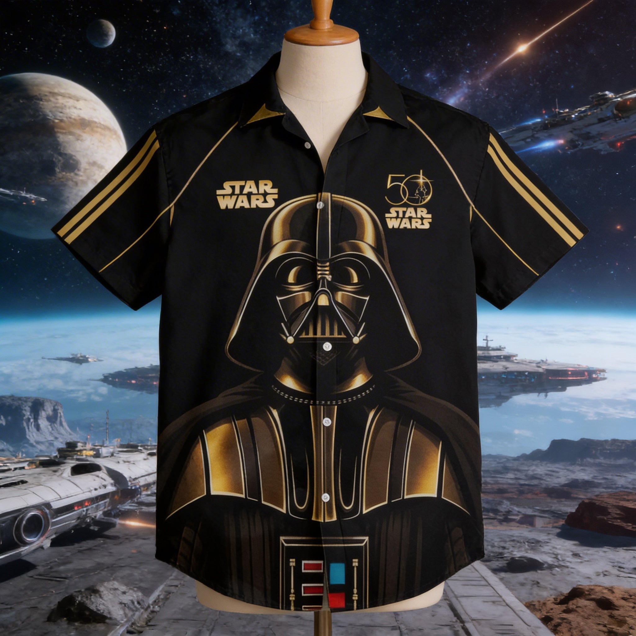 Personalized Star Wars 50th Anniversary Hawaiian Shirt Gift for Movie Fans
