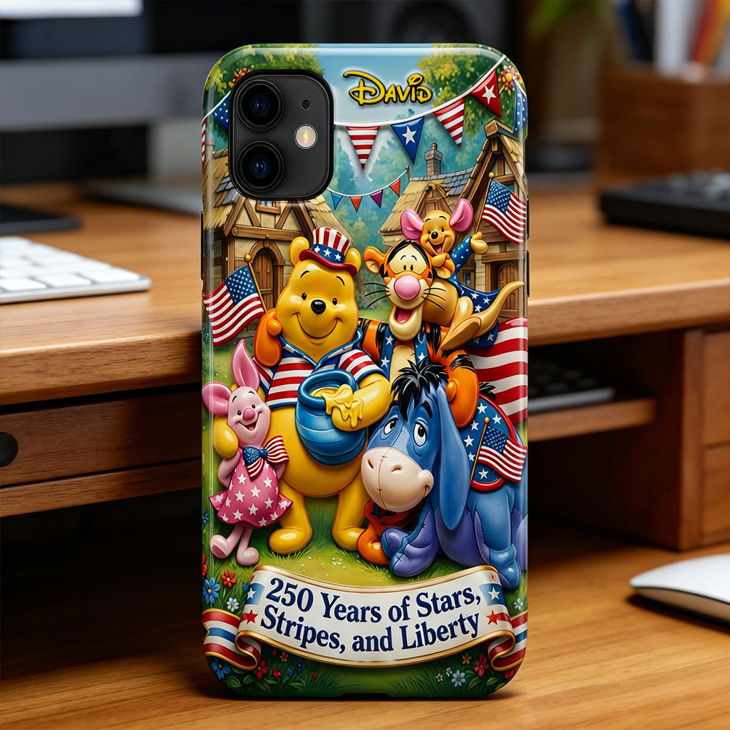 Personalized Honey Bear Phone Case Custom Name Gift for Patriots