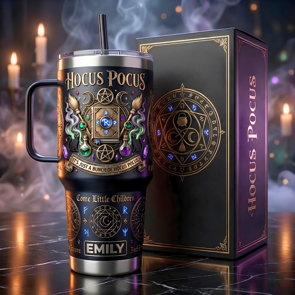 Personalized Hocus Pocus Spellbook Tumbler Halloween Gift for Her Tumbler GradoCreations