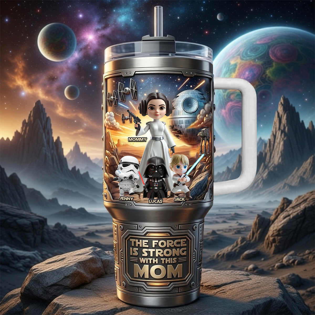 Personalized Star Wars Tumbler Cup Custom Name Gift for Mom