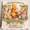 Personalized Winnie the Pooh Blanket 100th Anniversary Gift for Movie Fans
