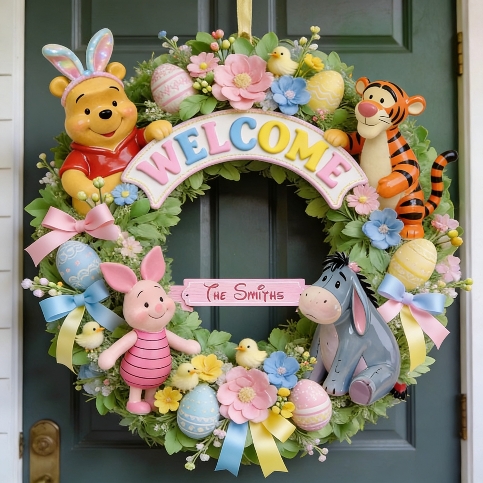 Personalized Easter Wooden Sign Custom Family Home Decor