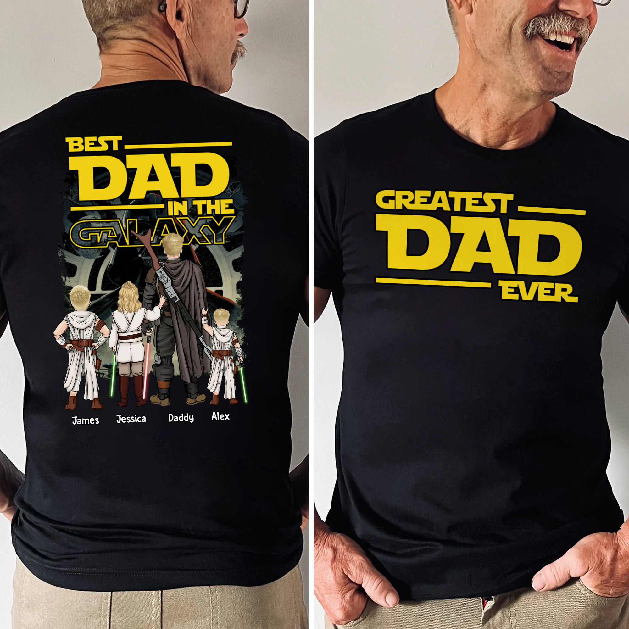 Personalized Best Dad In The Galaxy Shirt Custom Name Gift for Him