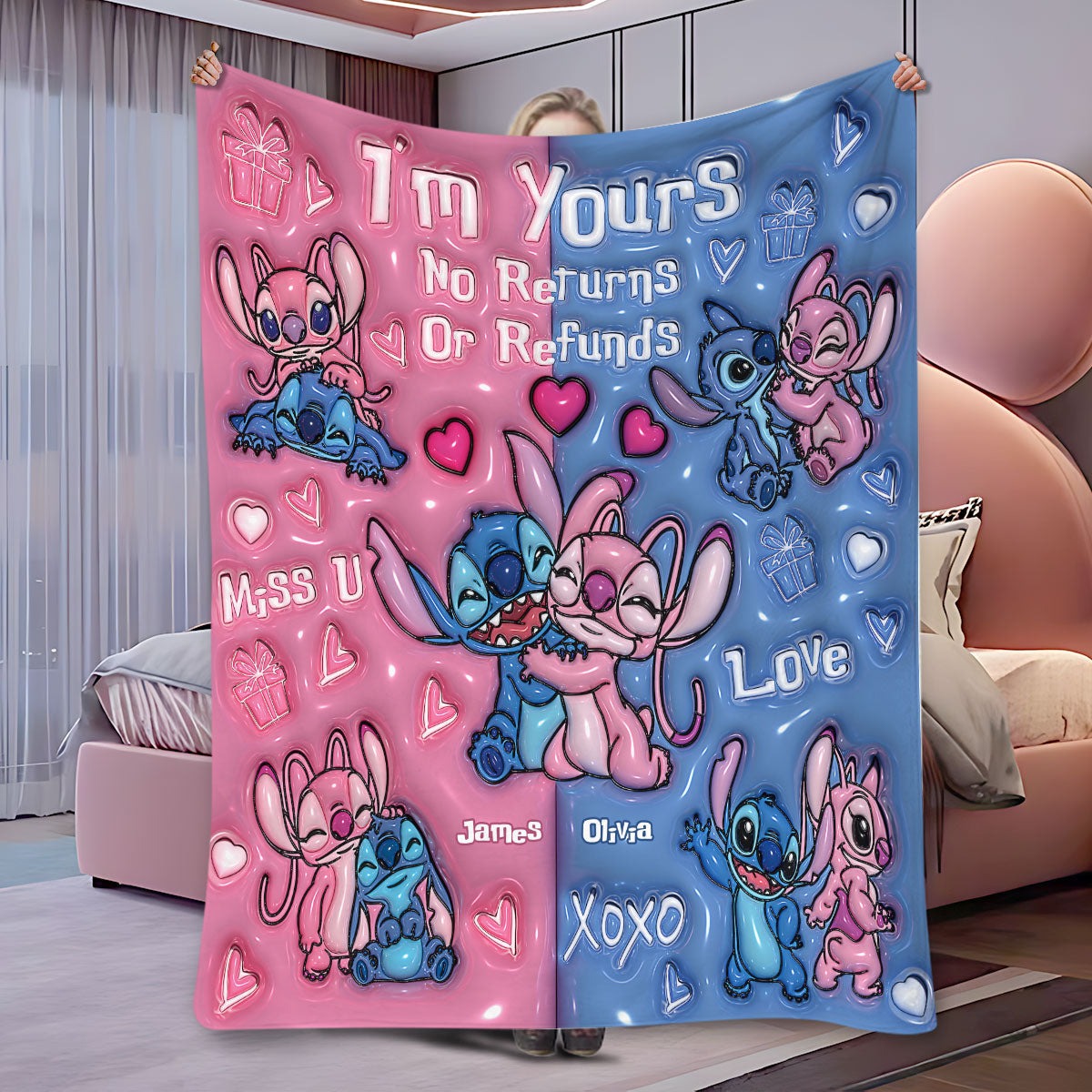Personalized Couples Blanket with Custom Names Gift | GradoCreations