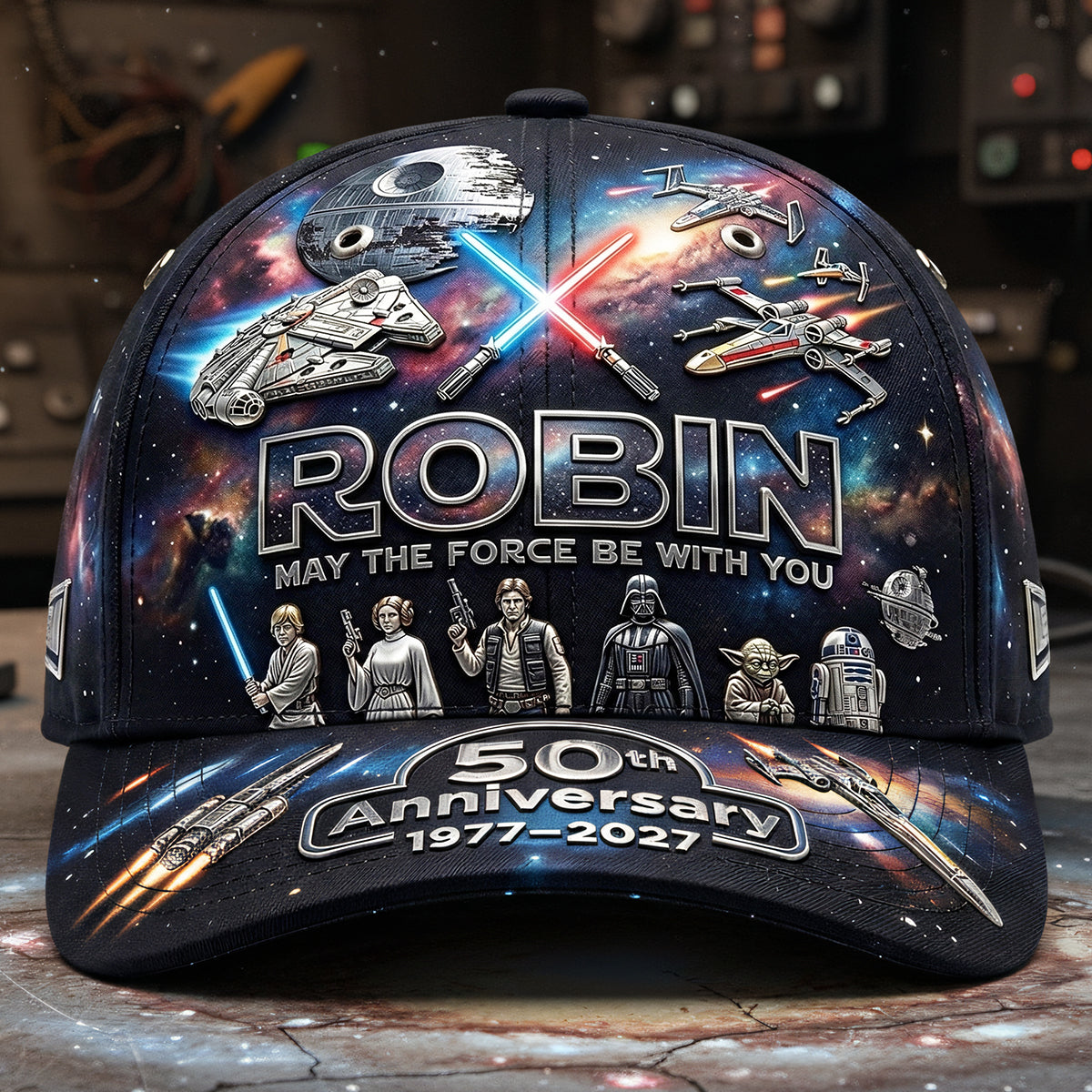 Personalized Star Wars Cap with 50th Anniversary Design | Gift for Movie Fans