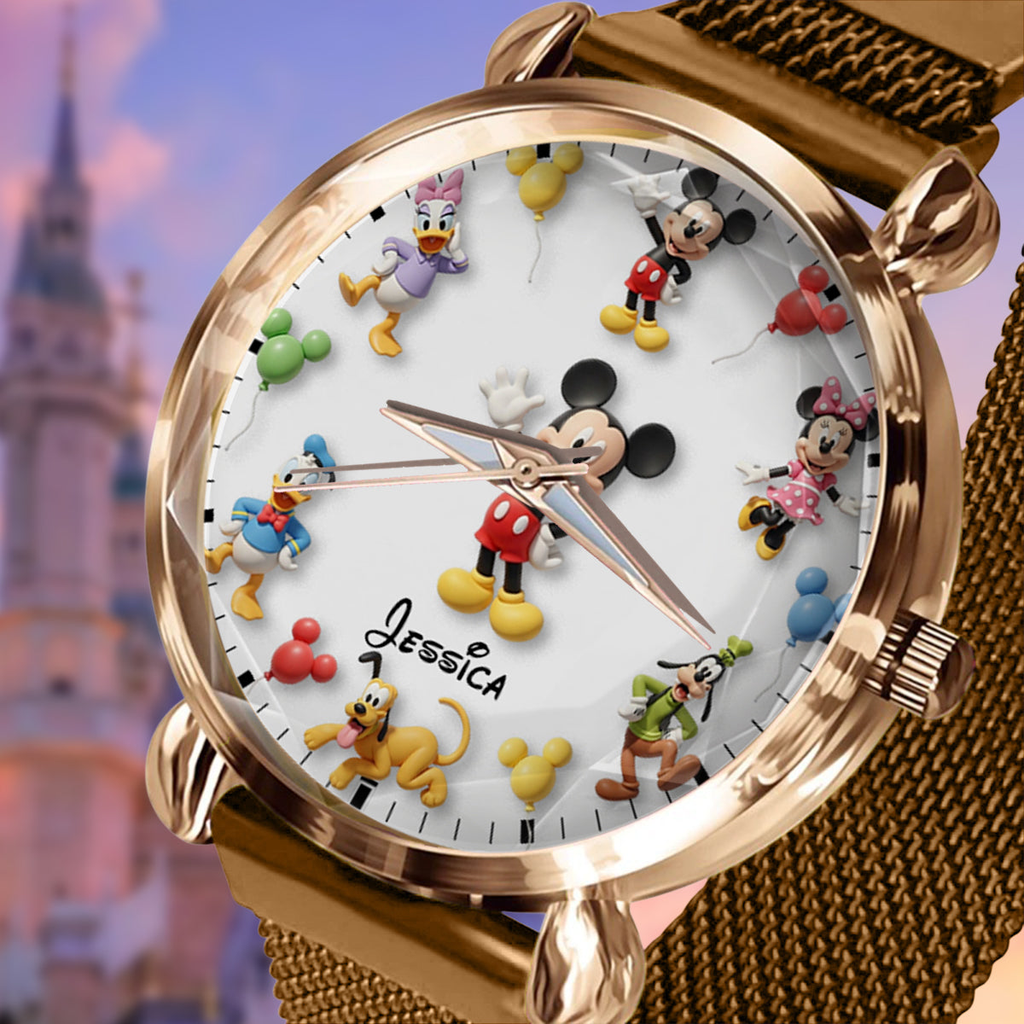 Personalized Disney Character Women's Watch Custom Name Gift for Her