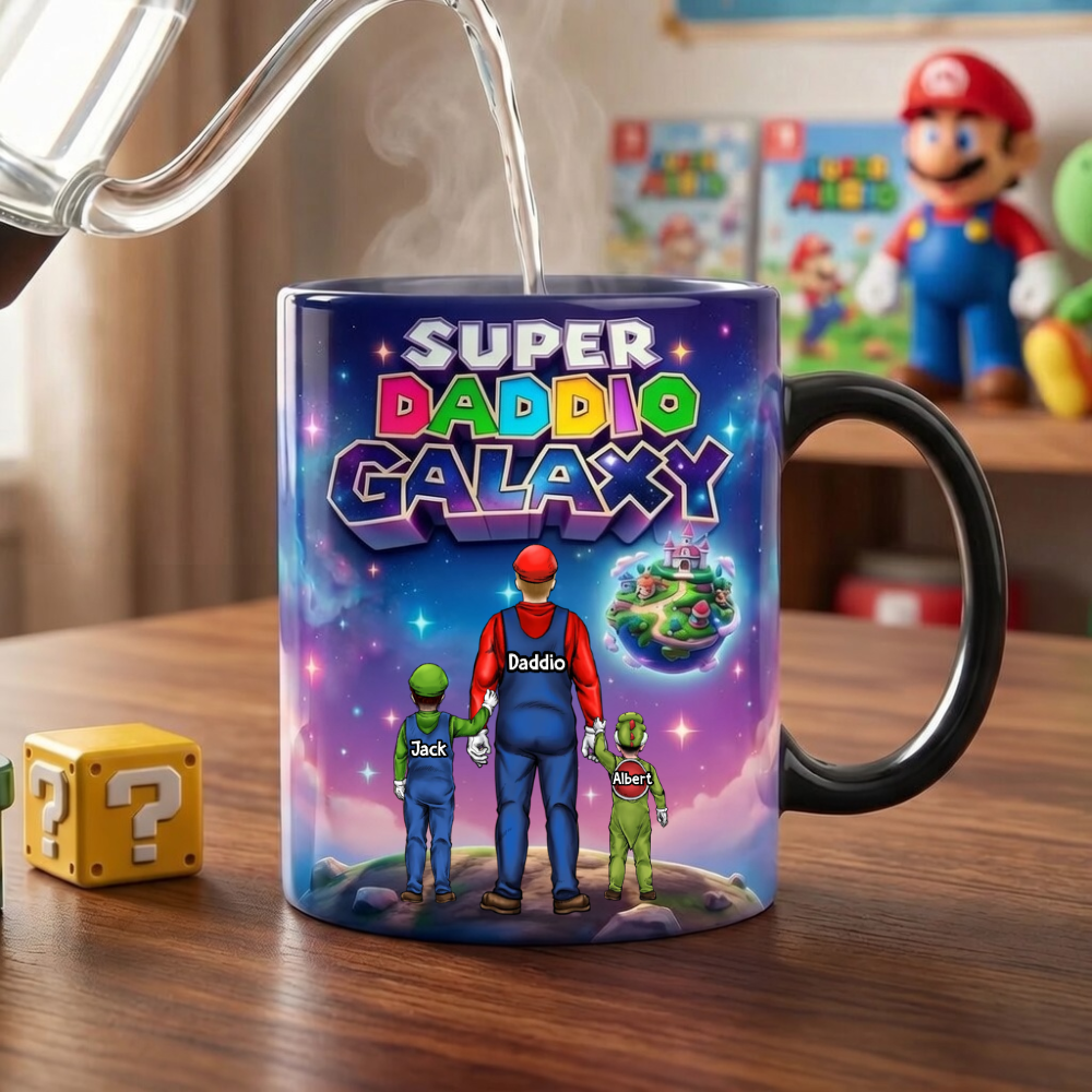 Personalized Color Changing Mug Super Daddio Galaxy Gift for Dad