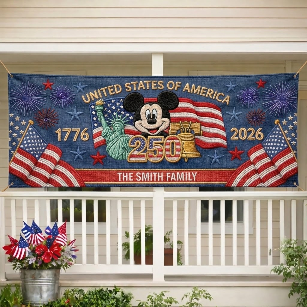 Personalized Outdoor Banner USA 250 Years Custom Family Gift