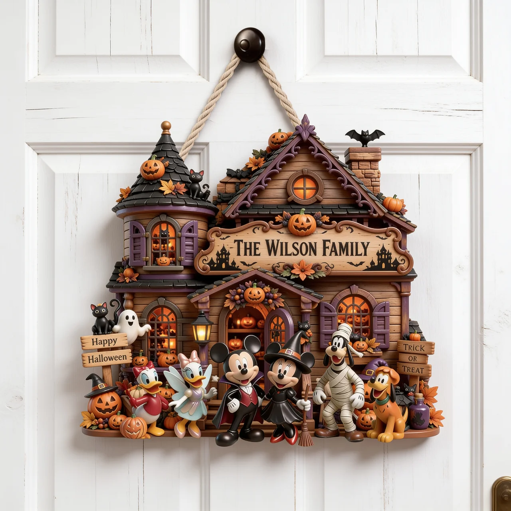 Personalized Halloween Wood Sign with Family Name | Unique Gift for Home Decor Wood Sign GradoCreations