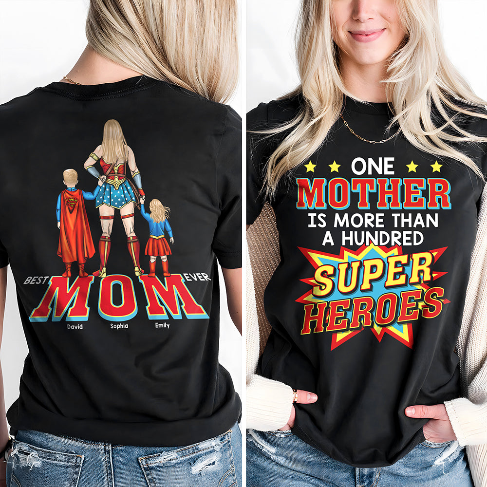 Personalized Superhero Shirt for Mom - Best Mom Ever Gift Cotton Apparel GradoCreations