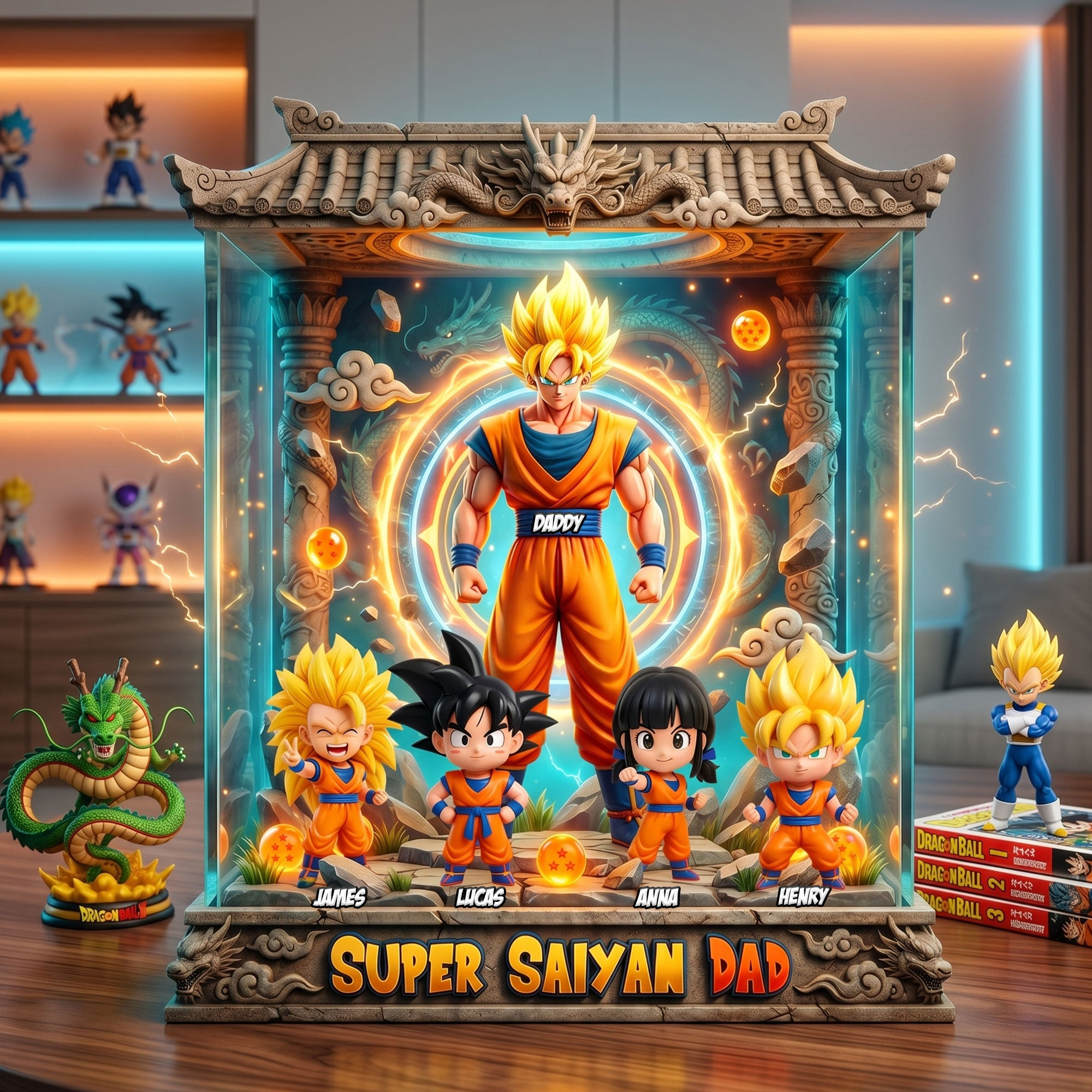Personalized Super Saiyan Dad Acrylic Plaque Gift for Father's Day