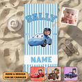 Personalized Cartoon Racing Car Beach Towel Custom Name Gift for Kids