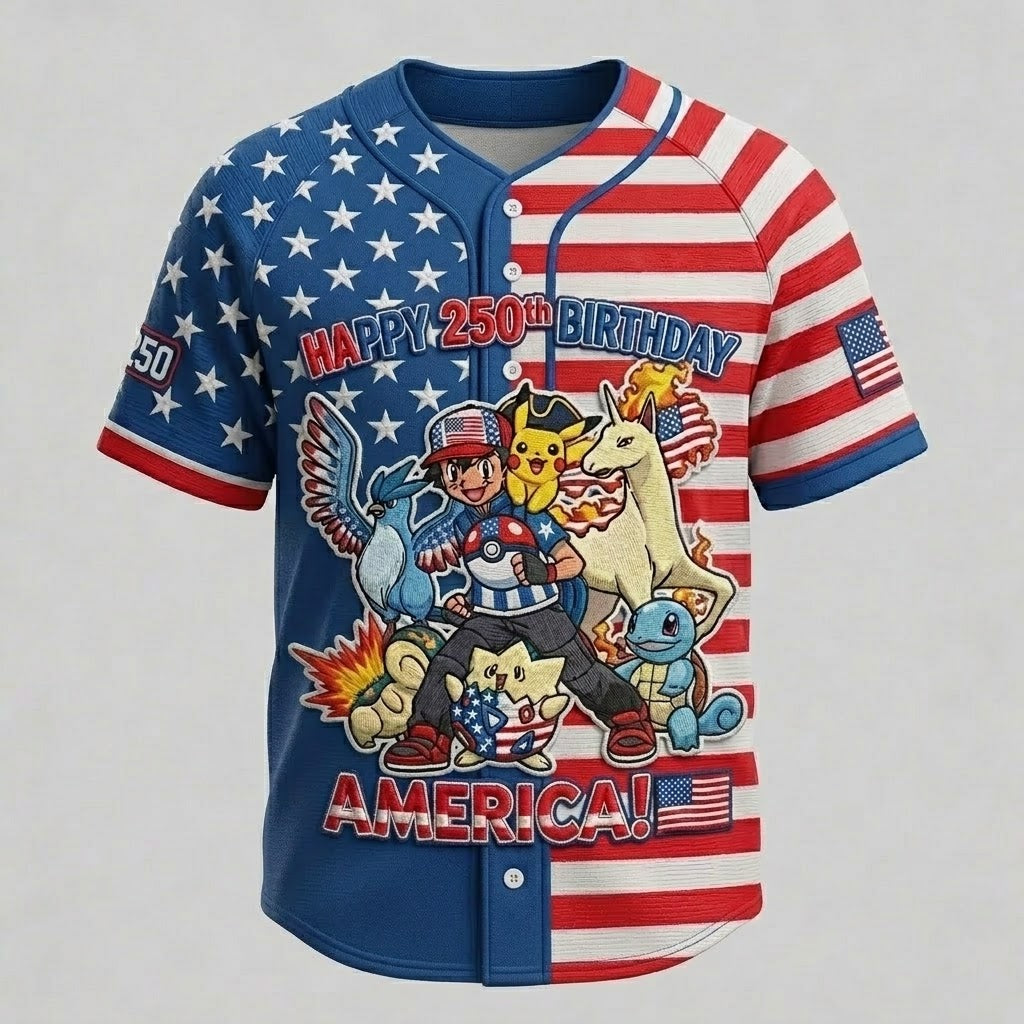 Personalized Baseball Jersey for Movie Fans - 250th America Celebration Gift