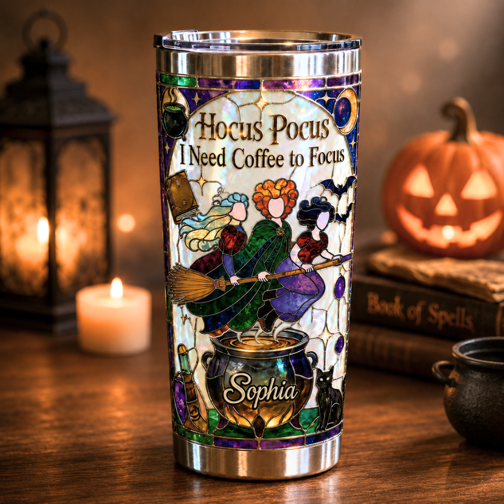 Personalized Halloween Tumbler Custom Name Hocus Pocus Gift for Her Tumbler GradoCreations