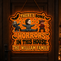 Personalized Luminous Wooden Sign Halloween Gift for Family Luminous Wooden Sign GradoCreations