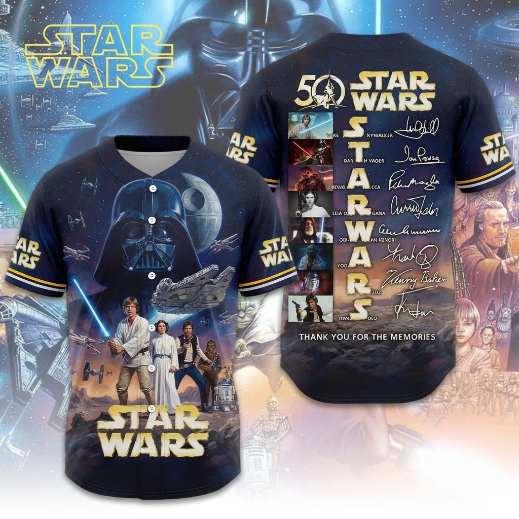 Personalized Star Wars Baseball Jersey Custom Gift for Movie Fans