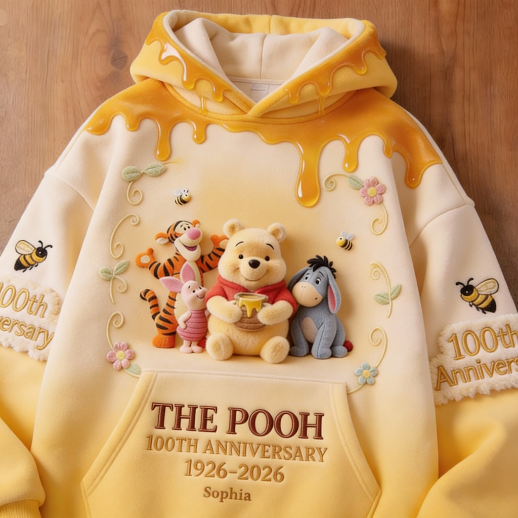 Personalized 100th Anniversary Shirt for Pooh Fans | Custom All Over Print Gift