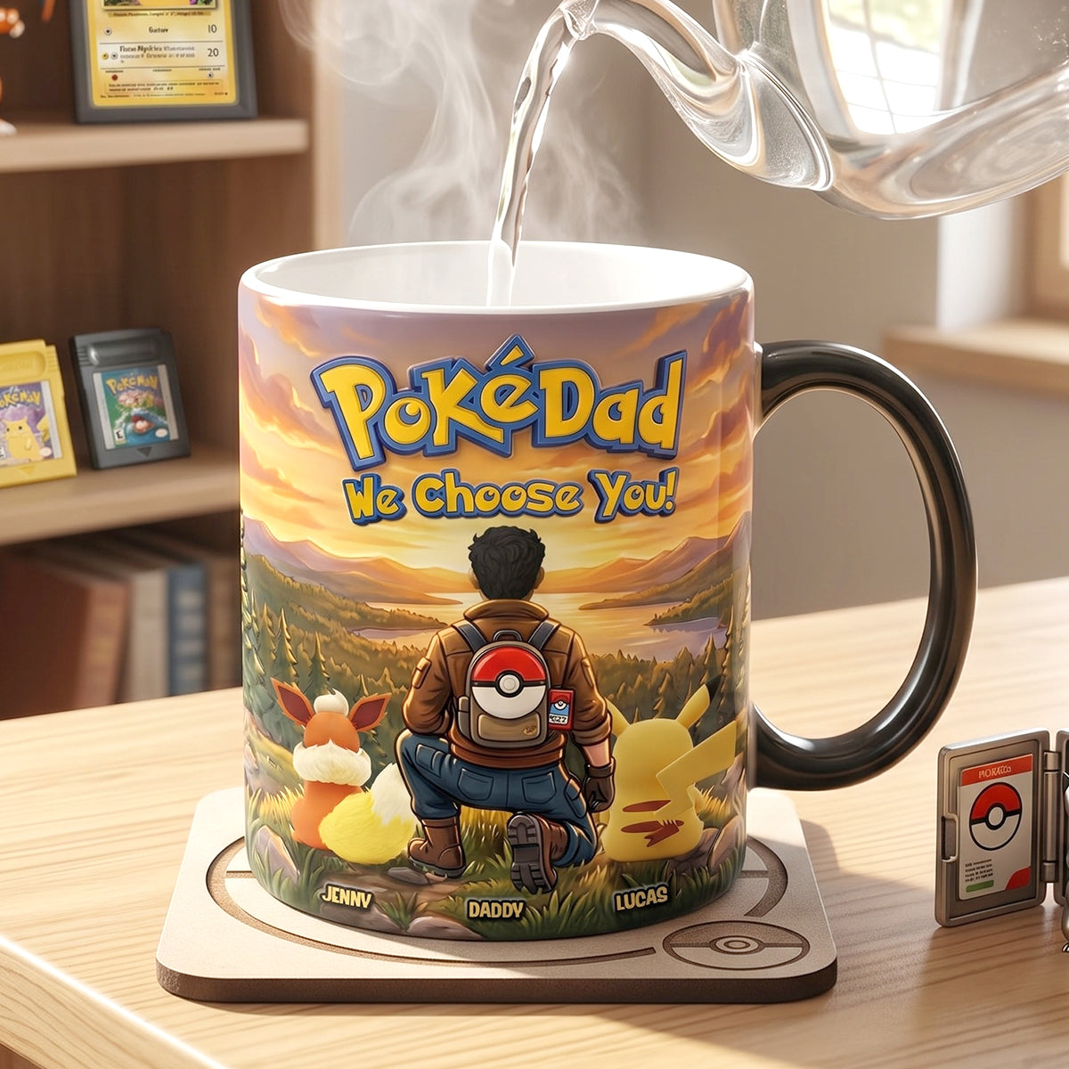 Personalized Color Changing Mug for Dad - PokeDad Gift