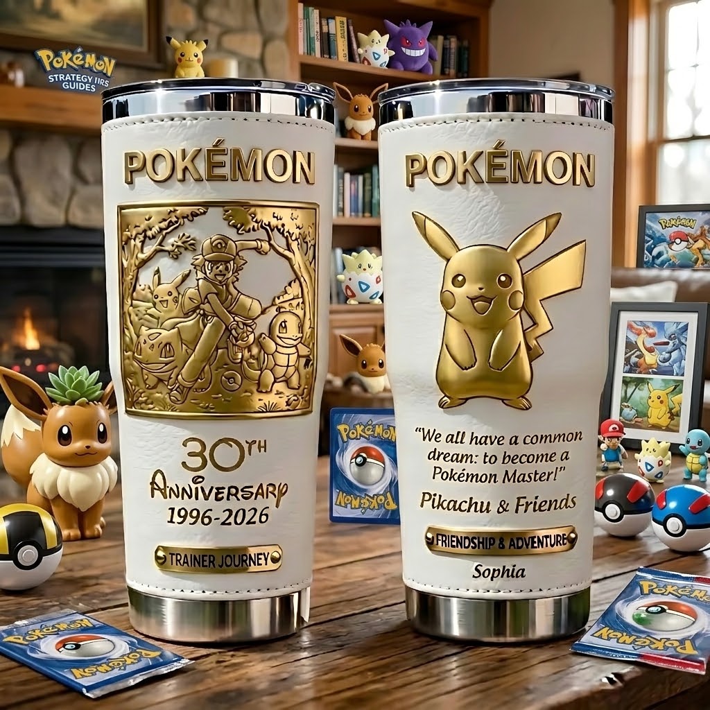 Personalized Pokémon Tumbler 30th Anniversary Gift for Movie Fans