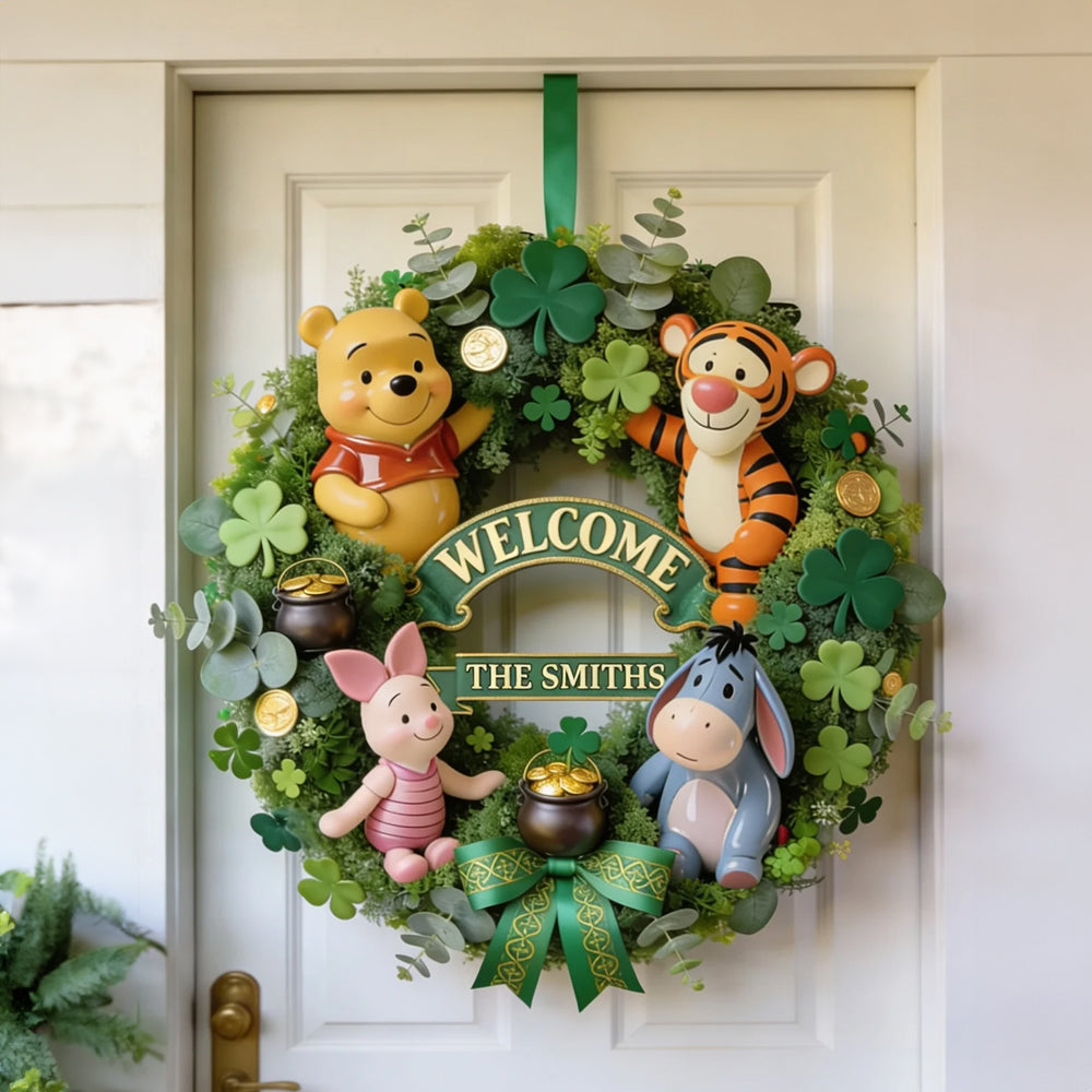 Personalized Welcome Family Wood Sign with Name - St. Patrick's Day Gift