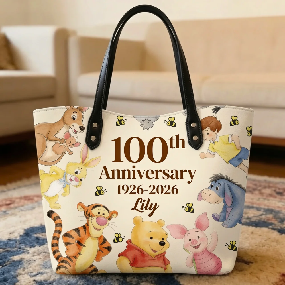 Personalized 100th Anniversary Tote Bag with Disney Characters Gift for Kids Tote Bag GradoCreations