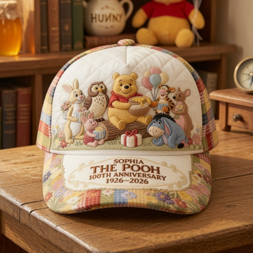 Personalized Classic Cap with Winnie the Pooh 100th Anniversary Design for Movie Fans Classic Cap GradoCreations