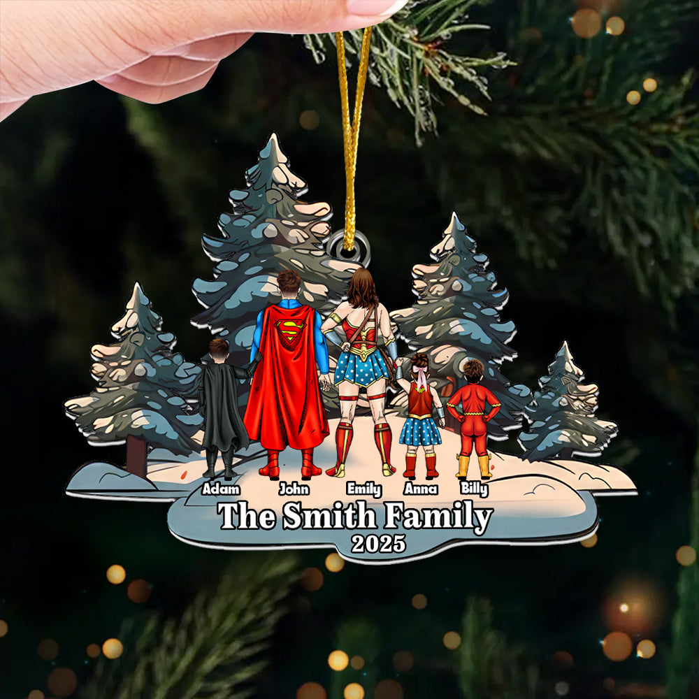 Personalized Super Hero Christmas Ornament Custom Family Gift
