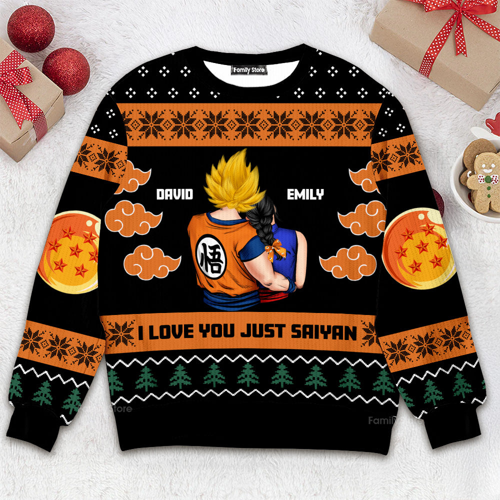 Personalized Couple Christmas Ugly Sweater Custom Name Gift