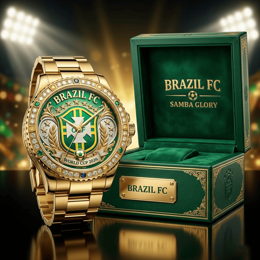 Personalized Brazil Soccer Championship 2026 Men's Watch Gift for Sport Lovers