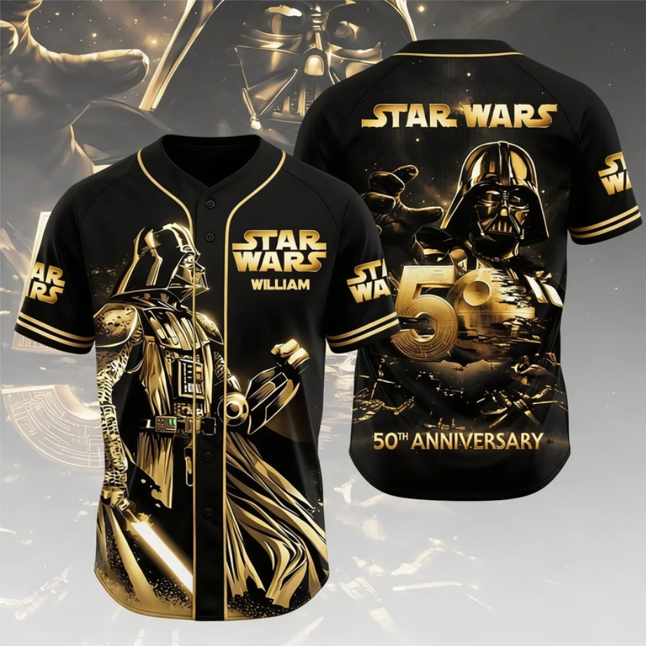Personalized Star Wars Baseball Jersey 50th Anniversary Gift for Him