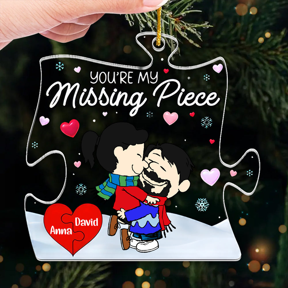 Personalized Acrylic Puzzle Ornament You're My Missing Piece Gift for Couples