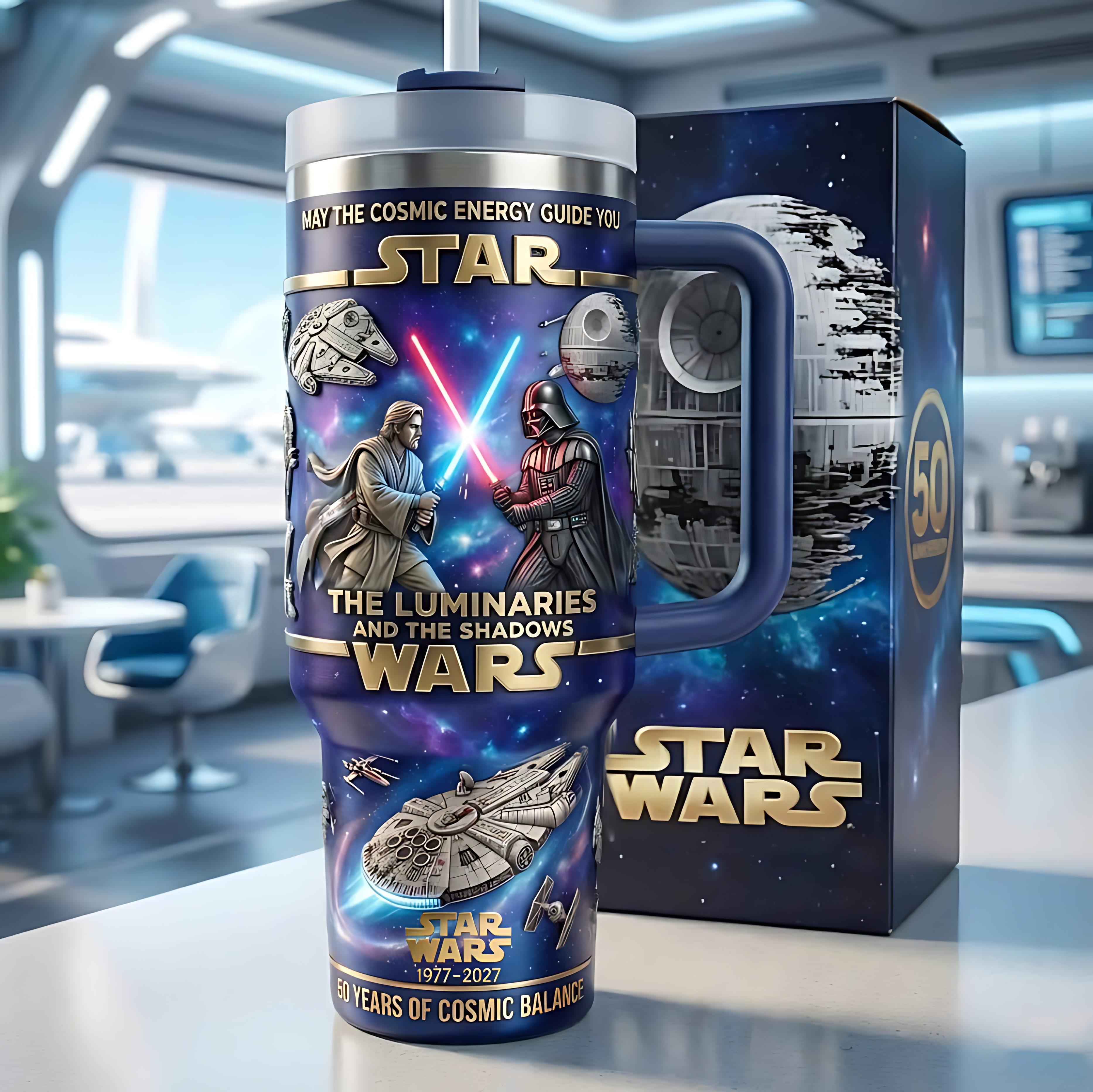 Personalized Star Wars Tumbler 40oz with Straw Gift for Movie Fans