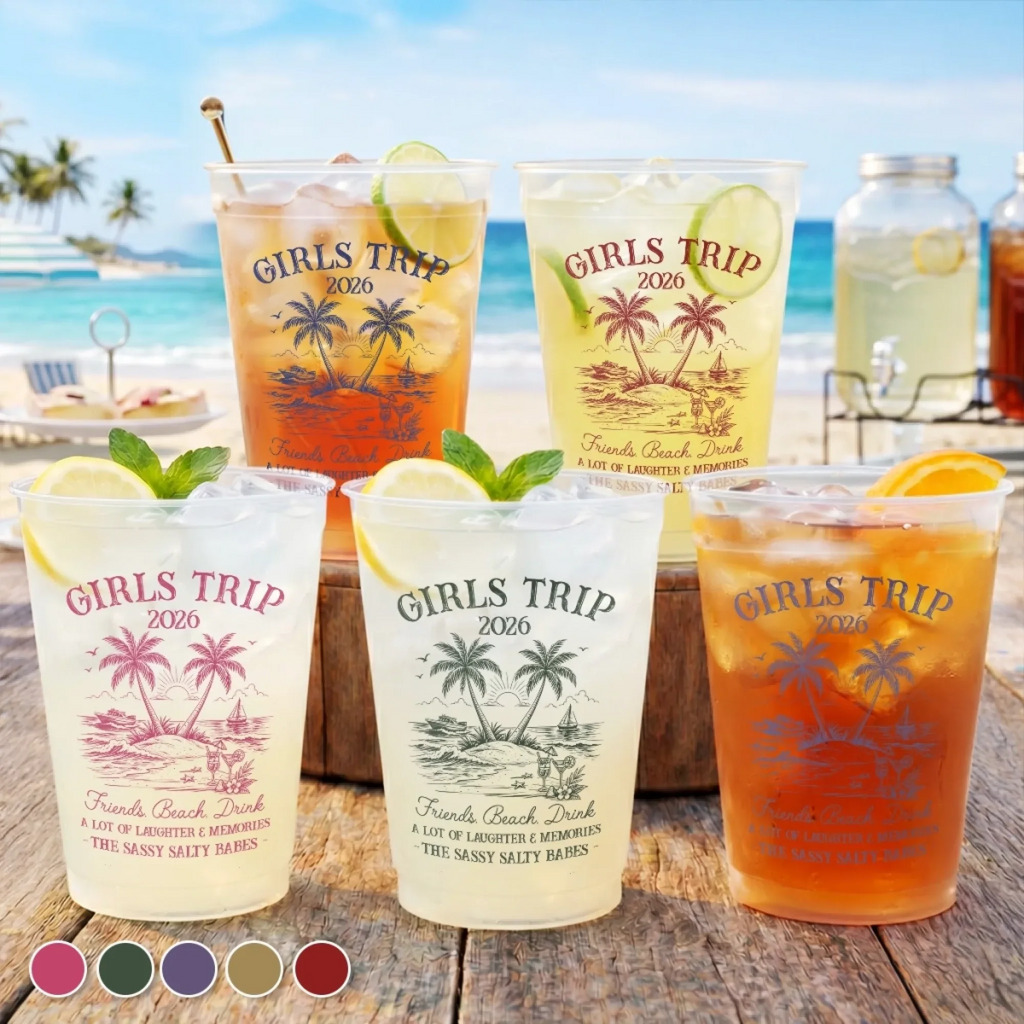 Personalized Frosted Cups for Girls Trip 2026 Best Friend Gift