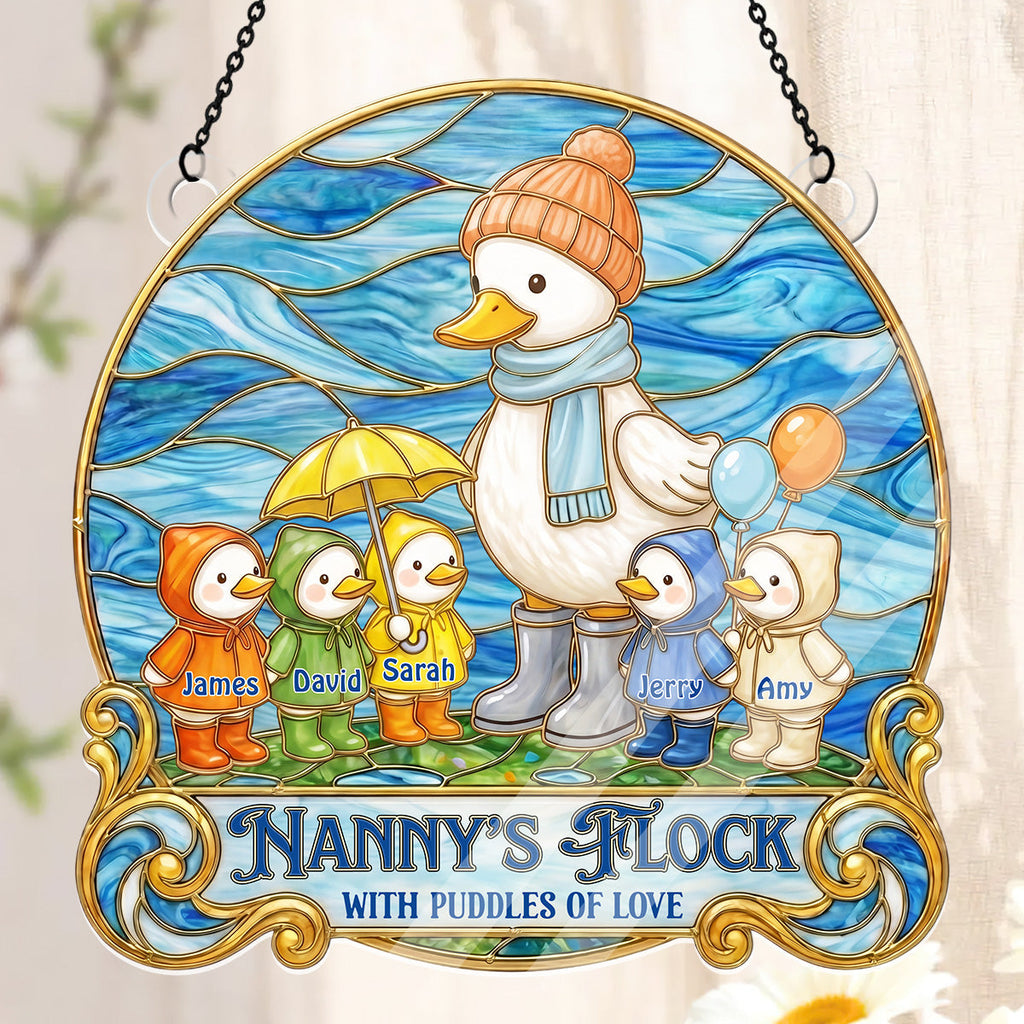Personalized Acrylic Suncatcher Nanny's Flock Gift for Mom