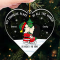 Personalized Heart Shaped Acrylic Ornament for Couples - Custom Christmas Gift