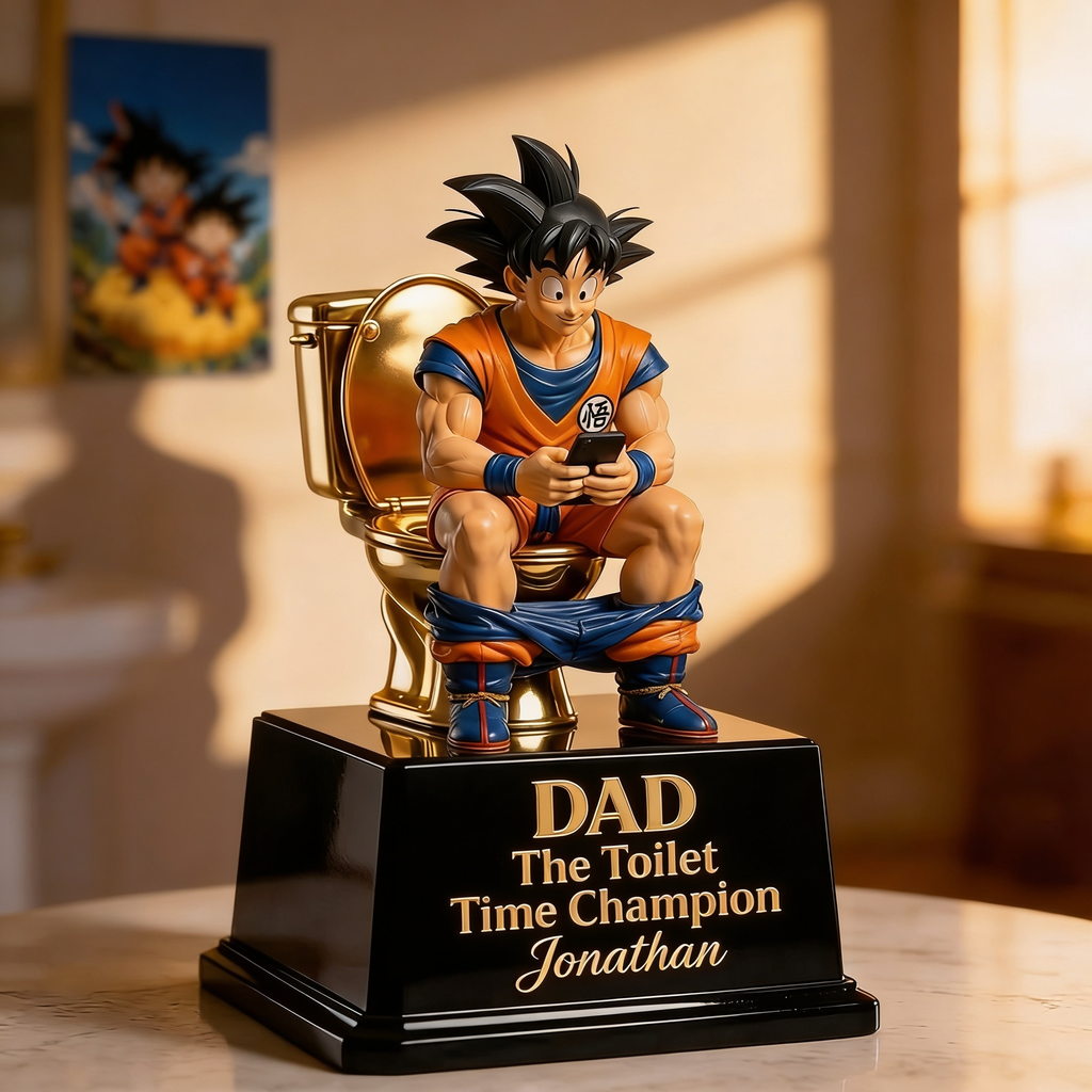 Personalized Funny Toilet Trophy Acrylic Plaque Gift for Dad