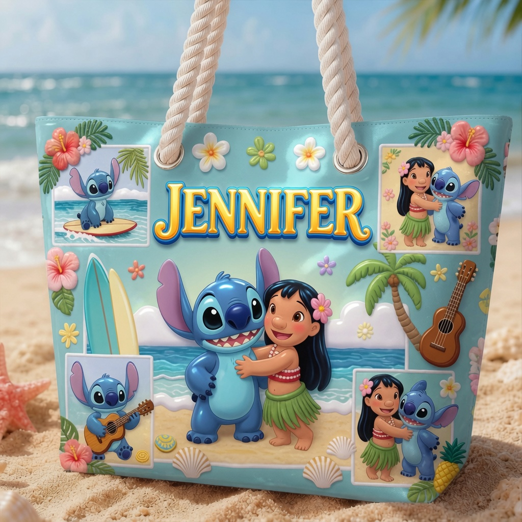 Personalized Beach Bag with Custom Design - Summer Gift for Her
