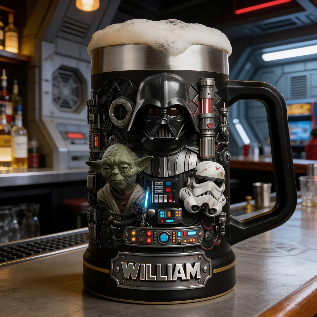 Personalized Star Wars Beer Stein Custom Name Gift for Movie Fans Beer Glass GradoCreations