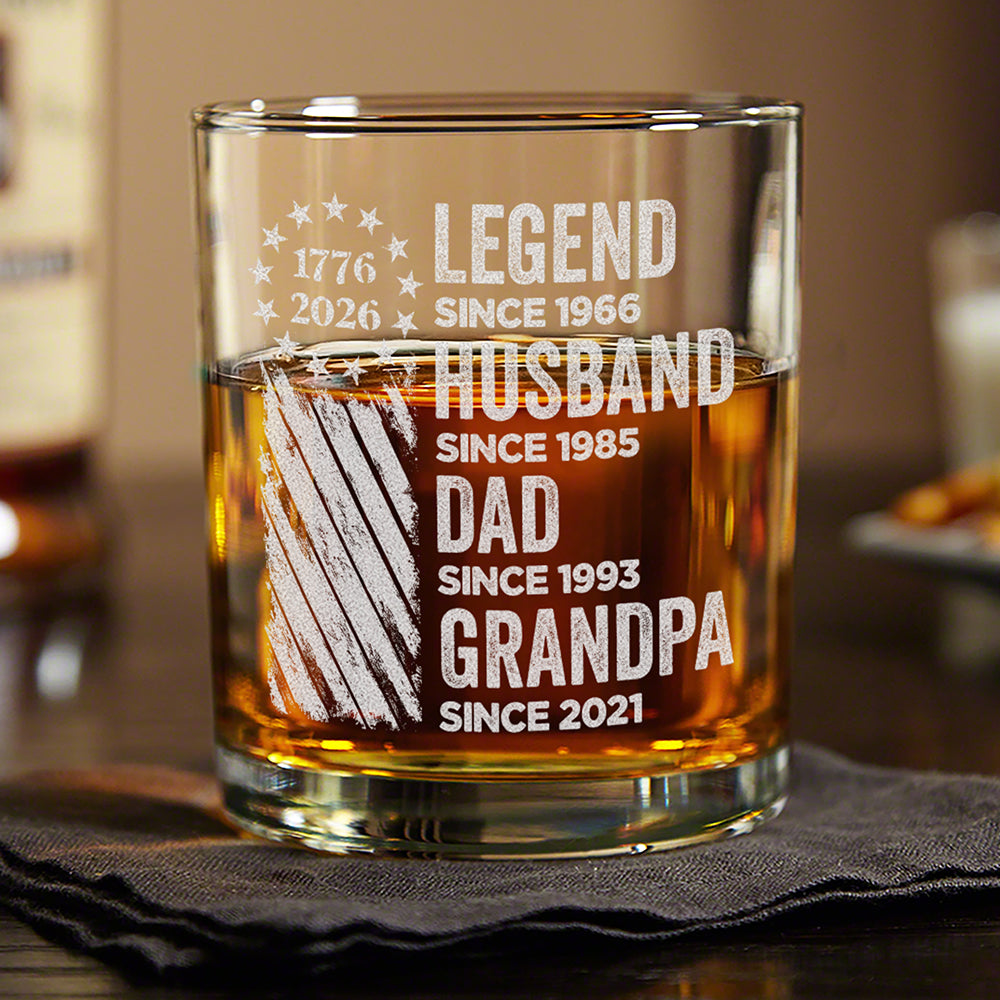 Personalized Engraved Rock Glass Custom Gift for Dad & Grandpa HN590 - Engraved Rock Glass GradoCreations
