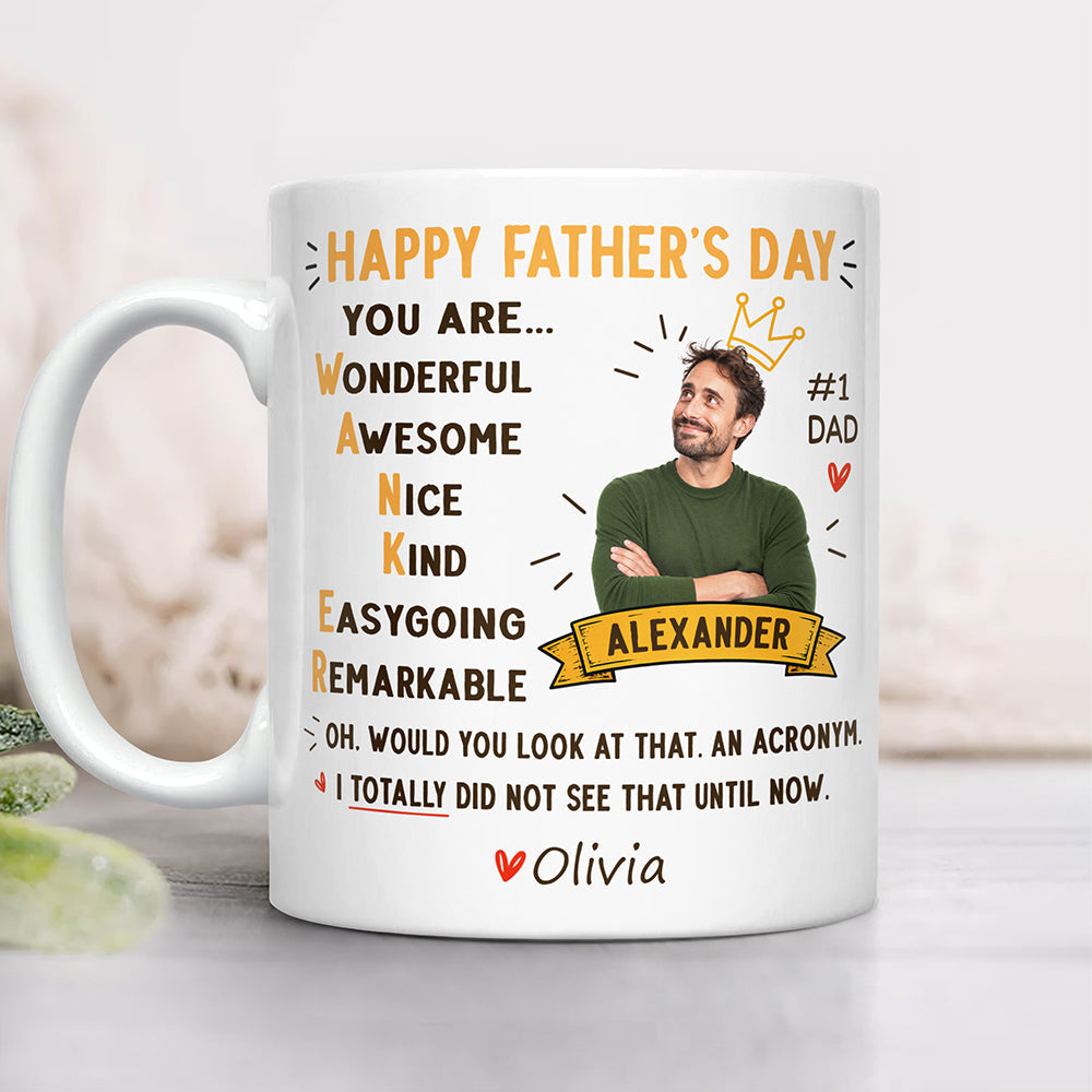 Personalized Dad Acronym Coffee Mug Funny Gift for Father's Day HN590 - mug GradoCreations