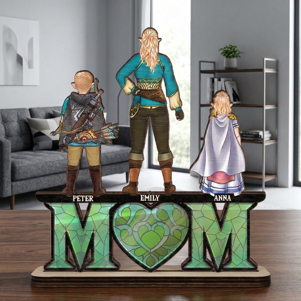 Personalized Wooden Mom Plaque Custom Name Gift for Mother's Day Wood Plaque GradoCreations