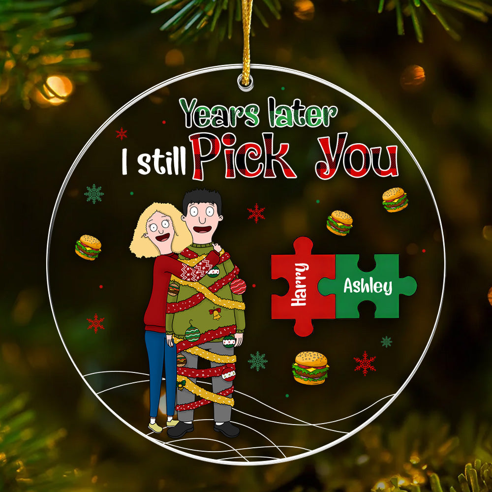 Personalized Couple Acrylic Ornament with Custom Names - Unique Gift for Anniversaries