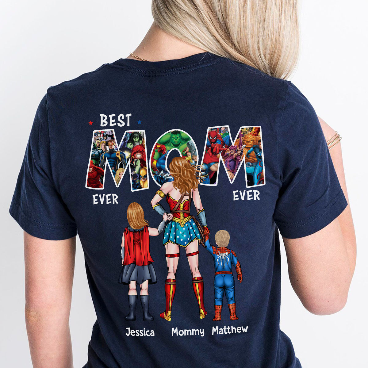 Personalized Super Mom Hero Shirt Custom Name Gift for Mom