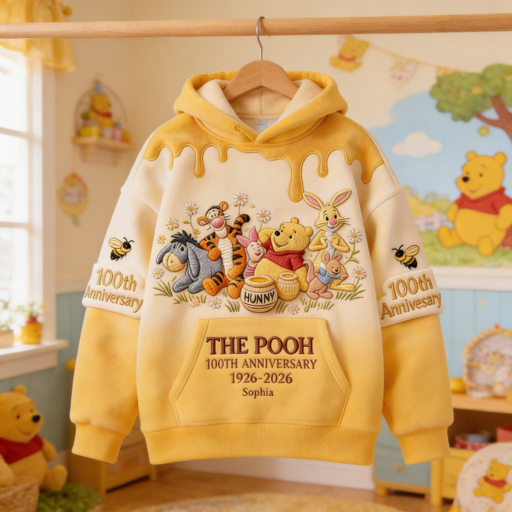 Personalized Pooh Bear 100th Anniversary All Over Shirt Gift