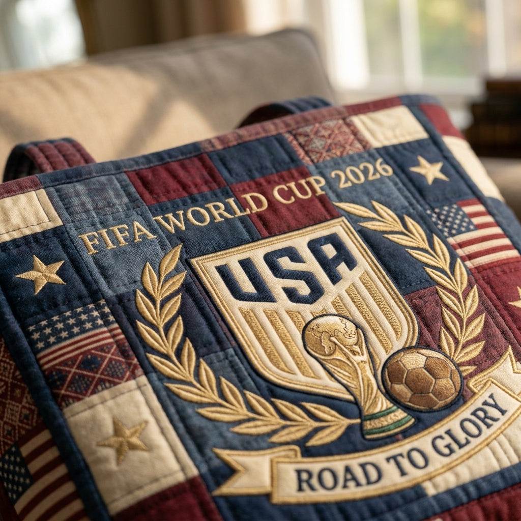 USA Soccer Championship 2026 Quilted Tote Bag Patriotic Gift