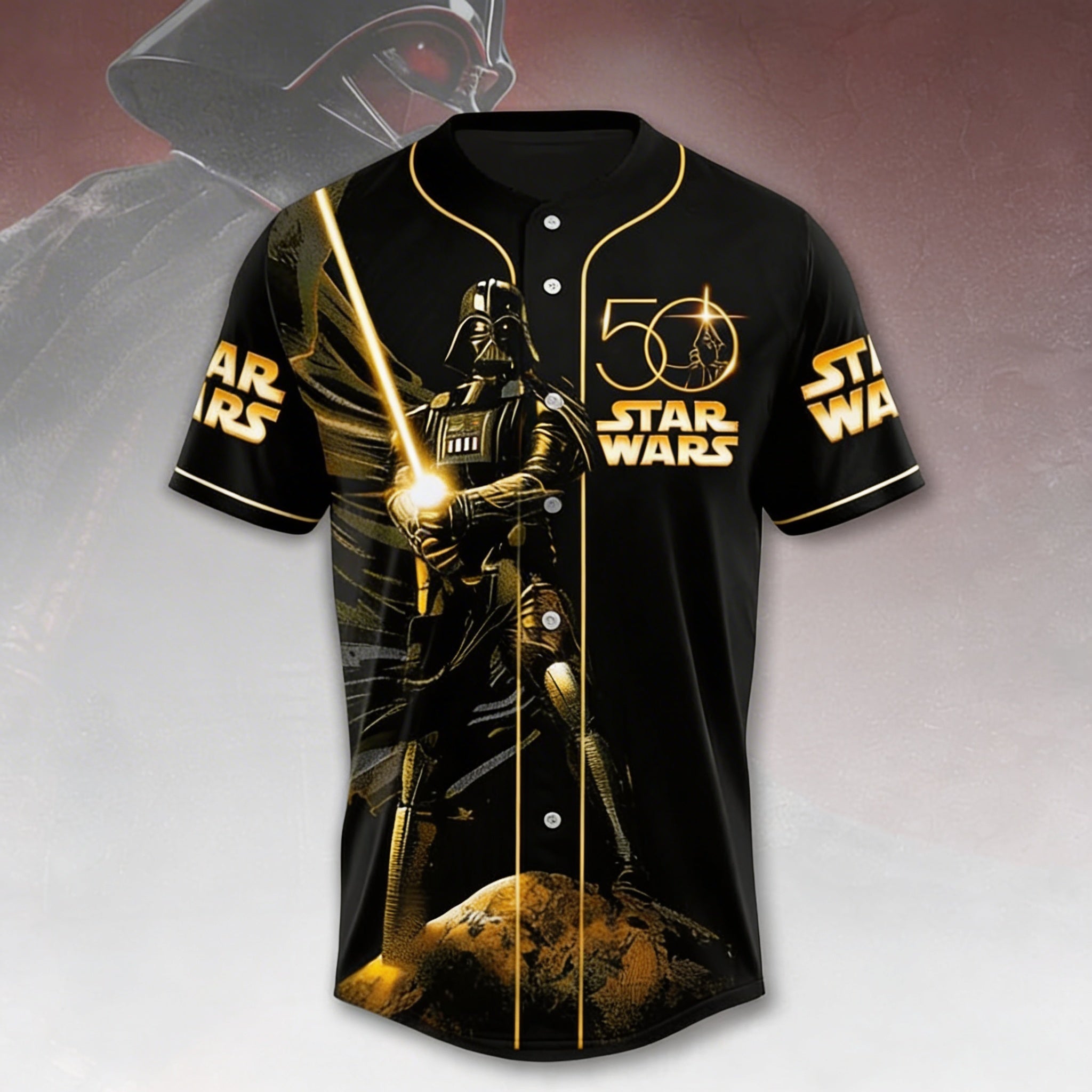 Personalized Star Wars 50th Anniversary Baseball Jersey Gift for Movie Fans