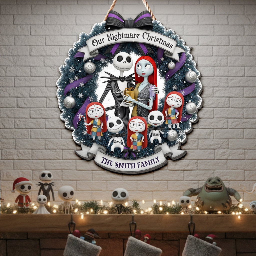 Personalized Spooky Family Wooden Sign Custom Decor Gift for Christmas