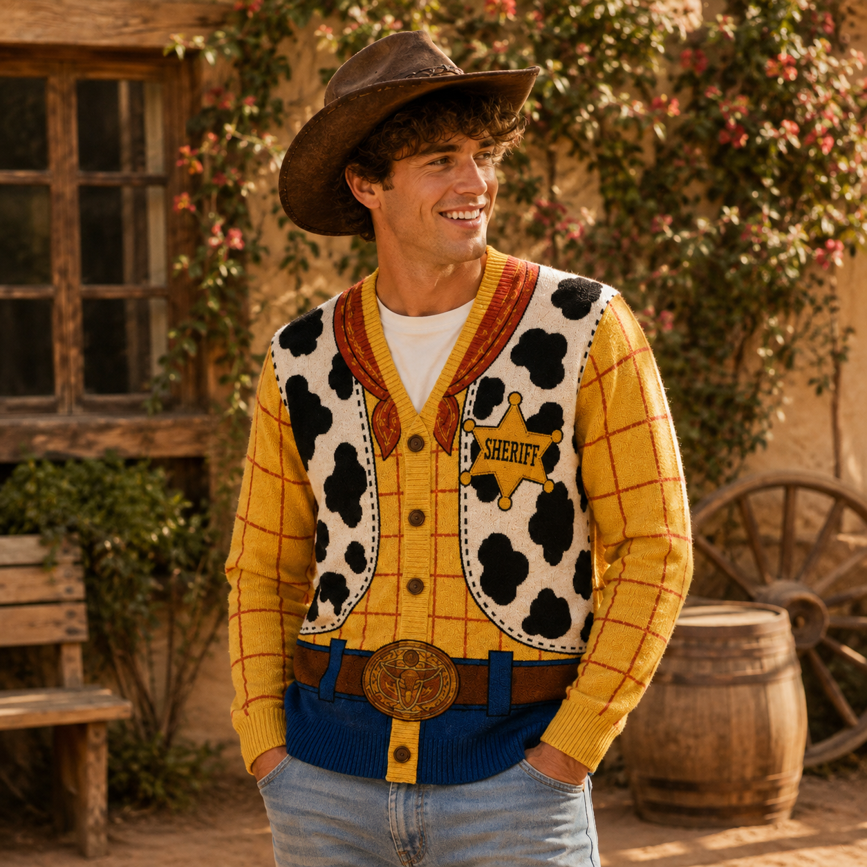 Personalized Woody Cowboy Theme Cardigan Costume for Halloween Cardigan GradoCreations