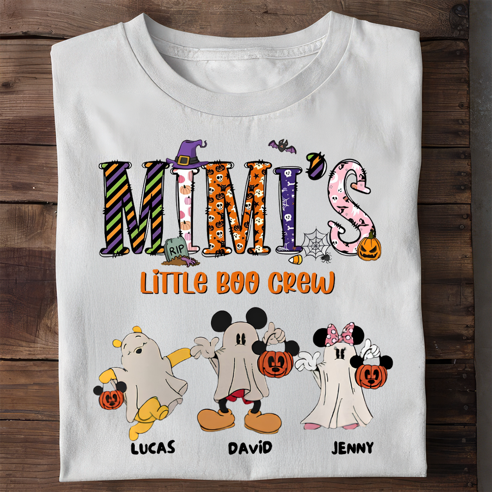 Personalized Halloween Shirt for Grandma with Ghost Family Design Cotton Apparel GradoCreations