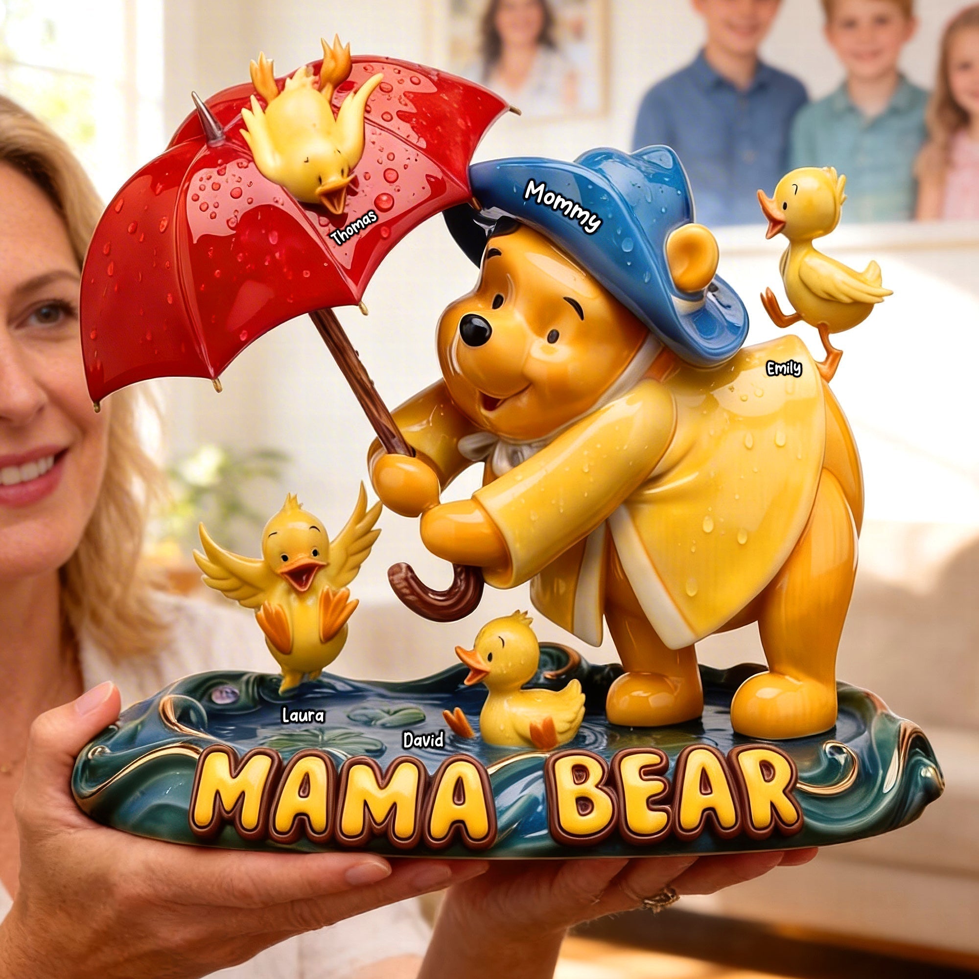Personalized Acrylic Mama Bear Plaque Custom Gift for Mom